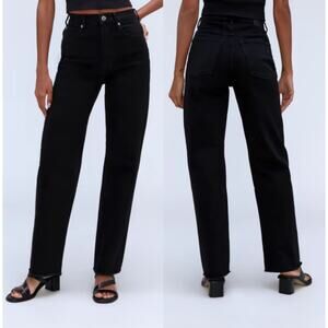 New Everlane The Way-High Jean Coal Black Organic Cotton Women's 33 Regular NWT